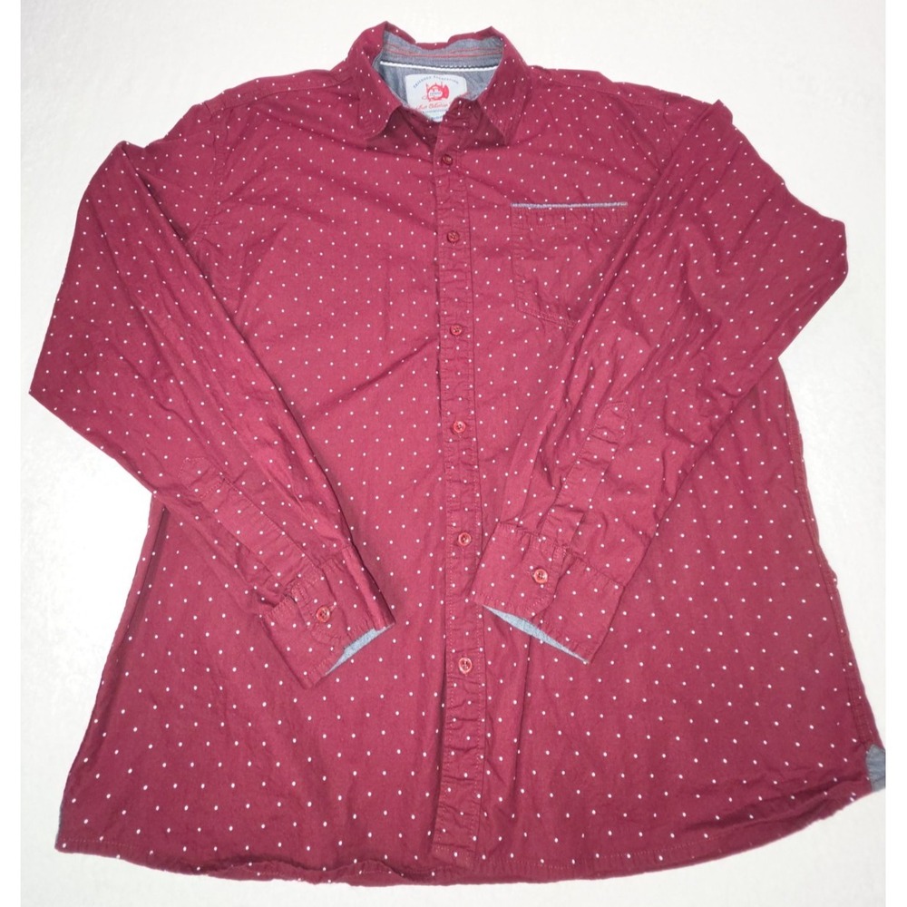 Tailored Recreation Premium Men's Red Polkadot Button‑Up Shirt – Size 2XL